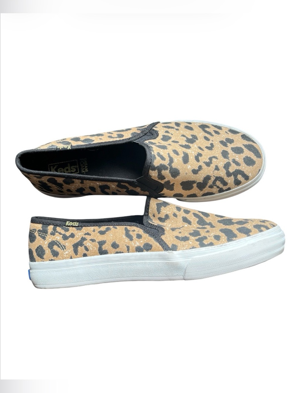 Keds Double Decker leopard canvas slip-on sneakers